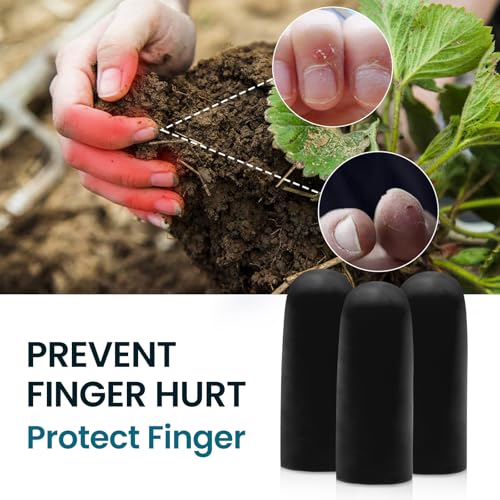 Povihome Finger Cots Protectors - Moisturizing Thumb and Finger Covers - Thickend Version - Elastic Cracked Silicone Finger Sleeves to Protect Cracked, Peel Finger and Other Finger Pain (Black, 20PCS) - color: Black, size: Medium (20PCS)