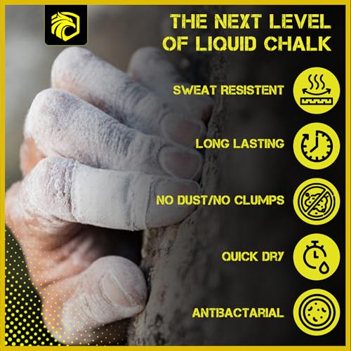 EAGLES Pro Grade Gym Liquid Chalk 60, 120 or 280ml Mess-Free Chalk for Weightlifting, Gymnastics Rock Climbing, Pole Grip, Sports Dries in Seconds - Sweat-Resistant and Long Lasting - style: 60ml-2Pack