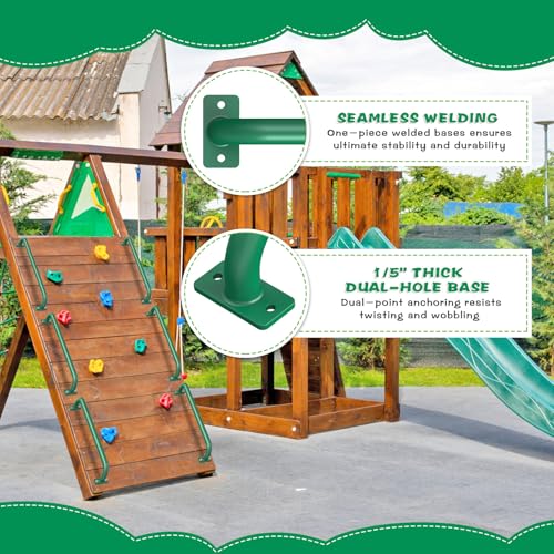 SELEWARE 30" Green Playground Ladder Handle Metal Playset Handles Grab Bars | 500LB 2Pcs Heavy Duty Steel Kids Playground Handles for Indoor/Outdoor Ladder Handrail Swing Set Treehouse Rock Climbing Wall - color: D: 30"-2 Pcs-green