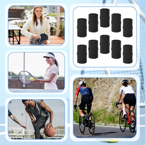 WLLHYF 20 Pcs Black Finger Sleeves Breathable Finger Brace Elastic Support Compression Sleeves for Arthritis Thumb Splint for Relief Sports Protection for Basketball, Golf, Tennis