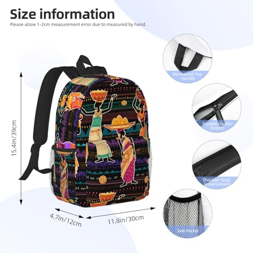 African Tribes Laptop Backpack African Art Backpack Bag With Adjustable Shoulder Straps - color: African Tribe _I1001