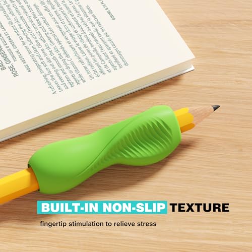 ELETIUO 6-Pack Pencil Grips,Ergonomic Triangular Design with Guiding Grooves Corrects Grip,Soft Silicone & Non-Slip Texture,Universal Fit for Kids&Adults Left/Right Handed Writing,Drawing