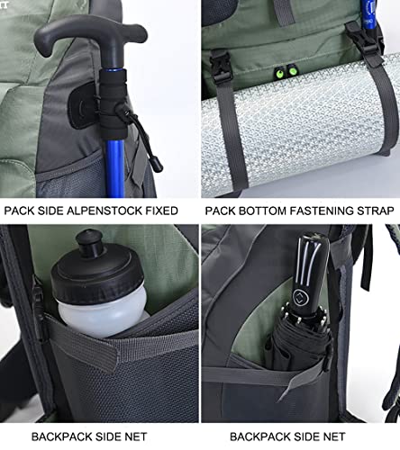Bseash 50L Hiking Backpack, Water Resistant Lightweight Outdoor Sport Daypack Travel Bag for Camping Climbing Skiing Cycling (Light Blue - No Shoe Compartment) - color: Light Blue - No Shoe Compartment