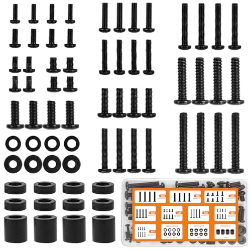 Universal TV Mounting Hardware Screw Kit Set with Box | M4 M5 M6 M8 Screws and Washers Spacers, Replacement Screws for TV VESA Mounting, Fits Most TV / Monitor up to 80 inch