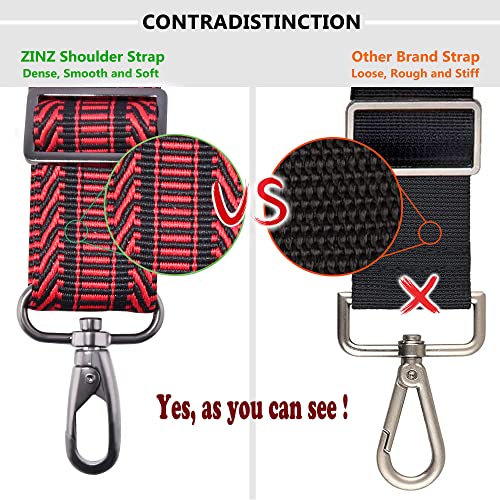 Bag Shoulder Strap, Padded Adjustable Shoulder Strap Replacement - color: Black&red Jacquard, size: 57"