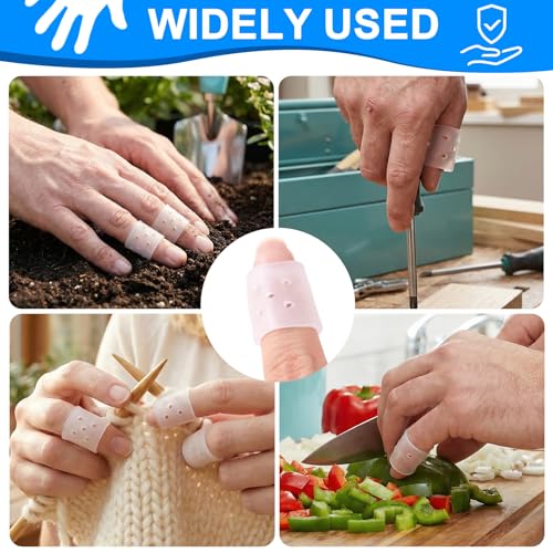 PAGOW 20pcs Finger Covers for Skin Picking, Stop Nail Biting Finger Guard | Reusable Breathable Silicone Anti Skin Picking Finger Gloves for Nail Biting Prevention, Cuticle Protection, Cracked - Clear - size: style1,clear,20pcs