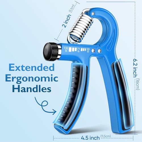 FitBeast Grip Strengthener Forearm Strengthener, Adjustable Hand Grip Strengthener for Strength Training & Rehabilitation, 10-132 lbs Resistance, Ideal for Athletes and Physical Therapy (1 Piece) - color: Light Blue