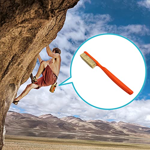 TWO STONES Climbing Chalk Brush with Thick Ultra Durable Boar's Hair Bristles, Bouldering Brush with Ergonomic Handle Portable with Climbing Chalk Bag(Not Included) for Climbing Wall Holds - color: Black+light Blue