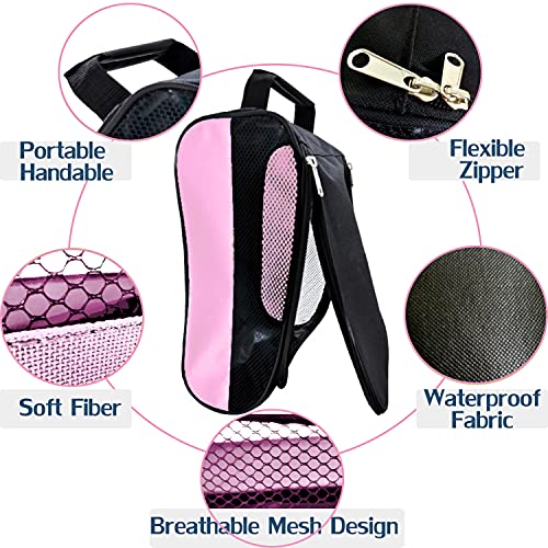 Golf Shoe Bag, Golf Shoes Bags Men/Women Outdoor Zippered Carrier Bags with Ventilation Sport Shoes Bag Travel Shoe Bags (Light Pink) - color: Light Pink
