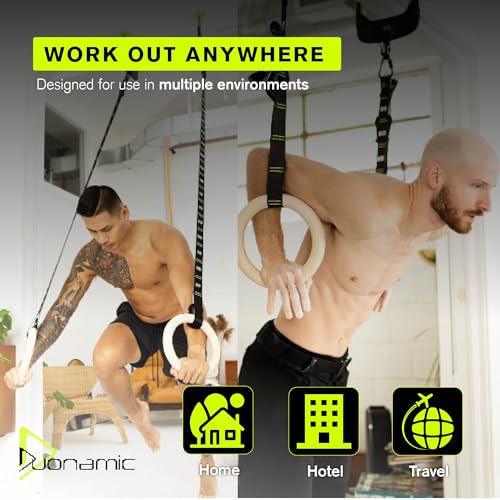 Duonamic Eleviia: Portable Doorway Pull-Up Bar – Lightweight, Travel-Ready, 250 lb Capacity - color: BROWN