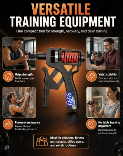 Adjustable Digital Counting Hand Grip Strengthener, 11-363 lbs | Double Spring Grip Strength Trainer, Smart Electronic Counter, 11-363 lbs Forearm Exerciser For Climbing And Fitness - color: 2 Pcs