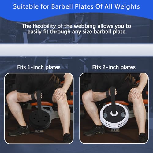 1Pcs Arm Wrestling Training Loading Strap Belt Hand Grip Fitness Equipment Wrist Forearm and Biceps Workouts Muscle Strength Tools Suitable 1-2 inches Barbell Plates Durable Loop Weight Plate(Black)