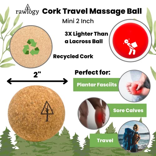Travel Cork Massage Ball | Lightweight, Sustainable Alternative to Lacrosse Ball for Muscle Pain Relief (1.9 Inch (Pack of 2), Sanded Cork) - size: 1.9 Inch (Pack of 2)