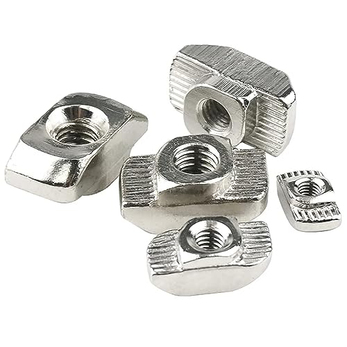 50 Pcs 3030 Series M4 T Nuts, T Slot Nut Hammer Head Fastener Nut, Nickel Plated Carbon Steel Nut for European Aluminum Profile,Drop in T Slot Nuts Assortment Kit(30-M4) - size: 30-M4(50 Pcs）