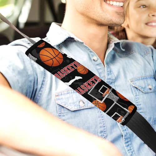 2 Pack Basketball Player Seat Belt Shoulder Pad Universal Soft and Comfortable Shoulder Protector for Kids, Most Cars, Pressure Relief - color: Pattern 23