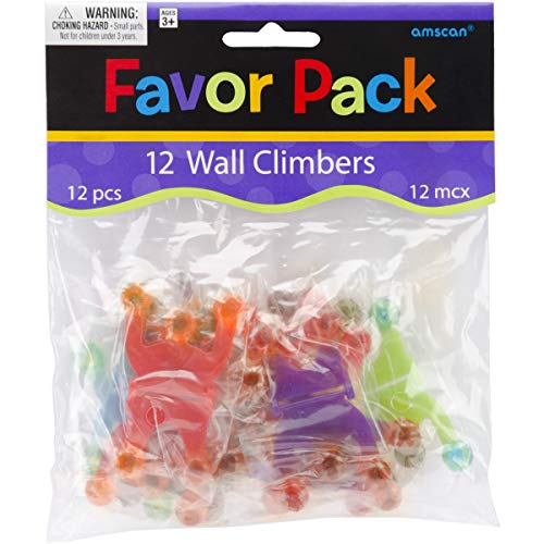 Amscan 390162 Wall Climber - Pack of 12, Assorted - 2 3/8" x 1 3/8" x 1/4"
