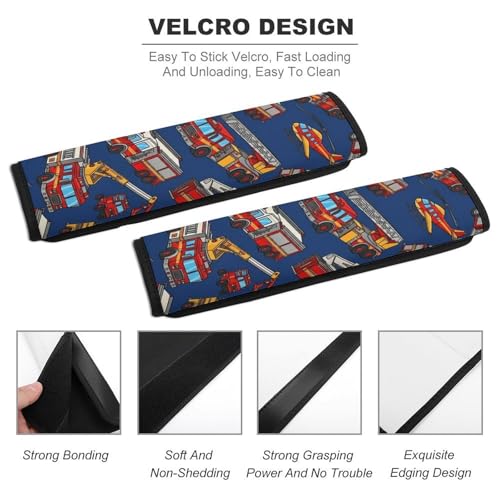 1 Pair Universal Soft and Comfortable Seat Belt Shoulder Pad for Kids, Stroller Pushchair High Chair, Fire Truck Firefighter Engine Blue Fireman Shoulder Protector, Anti-Slip Pad - color: Pattern 486