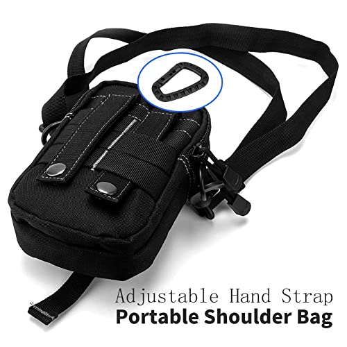 ofone Small Tactical Molle Pouch, Military Waist Pouch EDC with Smartphone Holster Holder Utility Gadget Belt Bag for Outdoor - color: Black