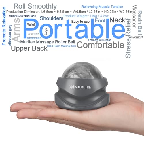 Massage Roller Ball, Tight and Sore Muscles Relief, Manual Massager, Alleviating Shoulder, Arms, Back, Legs, Calves or Muscle Tension - Gray - color: Gray