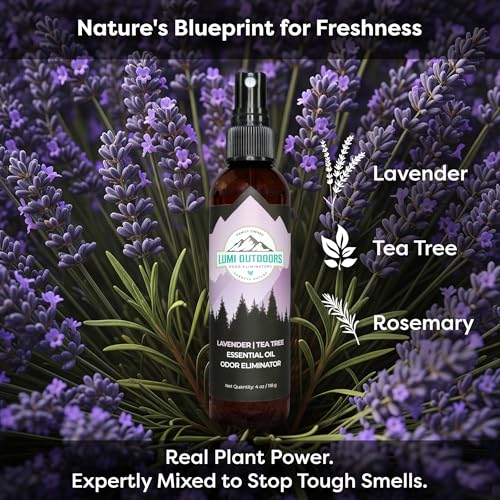 Lumi Outdoors Natural Shoe Deodorizer Spray & Odor Eliminator - Lavender Tea Tree Essential Oil Odor Eater - style: 1 Pack - Lavender Tea Tree
