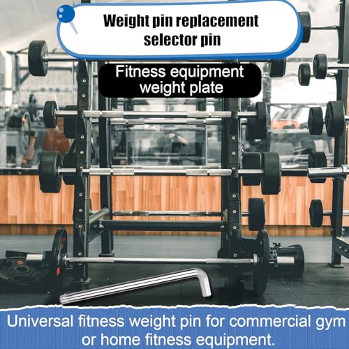 NQEUEPN Weight Stack Pin, 3/8 Inch Diameter 6 Inch Weight Loading Pin L Shaped Pin Tensile Weight Stack Extender Pin Weight Selector Pin Gym Pin Fitness Gym Equipment for Home Gym