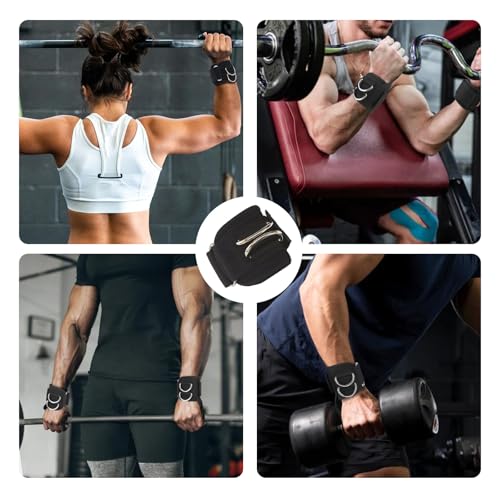 Weight Lifting Straps,Lifting Wrist Straps,Weight Straps,With D-Rings,Wrist Wraps for Weightlifting,for Men and Women for Cable Machines,Deadlifts,Snatches,Pull-Ups