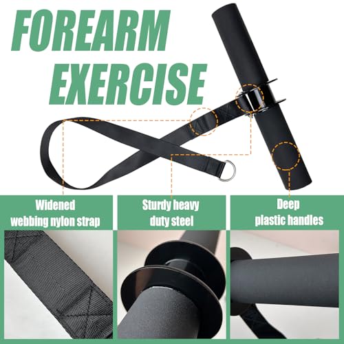 Forearm Strengthener Roller, 2.2 Inch Diameter Multi-functional Forearm Workout Equipment with Thick Grip Handle, Wrist Roller, Forearm Blaster for Wrist and Arm Strength Training Workout