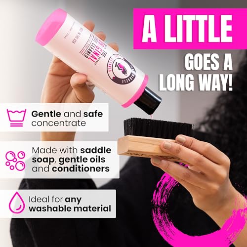 Pink Miracle Shoe Cleaner Kit with Bottle and Brush For Fabric Cleaner For Leather, Whites, Suede and Nubuck Sneakers - size: 8 Oz