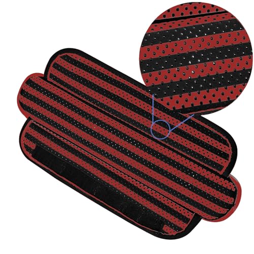 ZINZ Ultra Thick & Breathable Universal Shoulder Pad Cushion for Bag - Long & Comfort - color: Black Red Black Stripes
