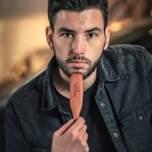 ZilberHaar Long Hair Brush - Soft Boar Bristles - Exfoliating and Conditioning for Men's Beards & Skin - Compatible with Beard Balms and Oils - color: Long Soft