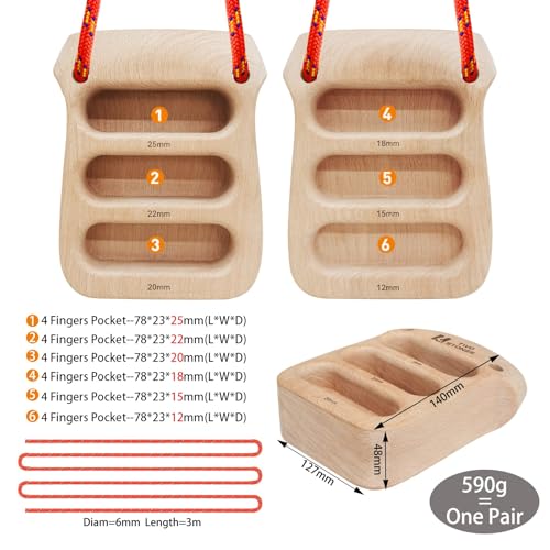 TWO STONES Portable Hangrboard Rock Climbing | Lightweight Climbing Hangboard as Climbing Training Board for Rock Climbers as Gift