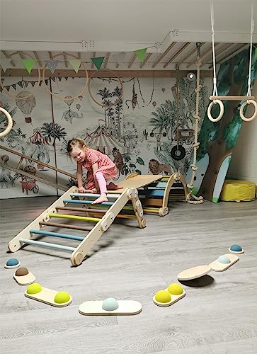 small foot Triangle-Wall Climbing 2in1 Adventure, Wood, 4 Adapters, Movement, from 2 Years 12625, 150 x 64 x 10 cm