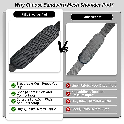 FIEIL Extra Thick Shoulder Strap Pad, Universal Replacement Shoulder Pad, for Shoulder Bags, Guitar Strap, Detachable Shoulder Strap Pad Pads Help Relieve Shoulder Pain(Sandwich Mesh) - size: Sandwich Mesh