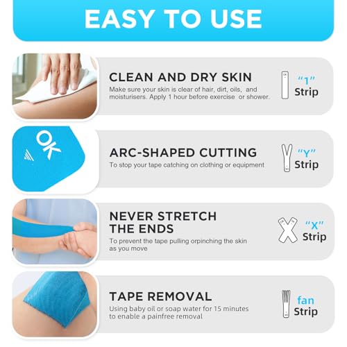 OK TAPE Precut Elastic Kinesiology Tape, 20 Strips, 2inch x 16ft, 2 Rolls | Sensitive Skin Friendly Latex Free Hypoallergenic Athletic Tape Roll for Muscle Joint Knee Waterproof Pink - color: Pink, size: 2 Rolls
