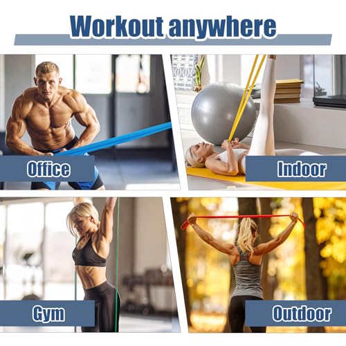8pcs Pull Up Assistance Bands Set 5pcs Resistance Bands & 2pcs Thin Pull Up Band & Cloth Bag Gym Exercise Workout Band for Men Working Out Stretching Physical Therapy Muscle Training Shape Body