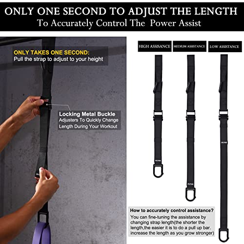 Ally Peaks Pull Up Assistance Bands，Heavy Duty Resistance Band for Pull Up Bar，Adjustable Weight/Size with Fabric Feet/Knee Rest Pull up bands,Up to 410lbs Assistance，resistance bands and assist bands - style: 4 resistance bands