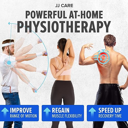 JJ CARE Over the Door Shoulder Pulley for Physical Therapy, 90 Inches Adjustable Exercise Pulleys for Shoulder Rehab – Rotator Cuff Exercise Equipment with Padded Handles, Door Hanger & Carry Bag