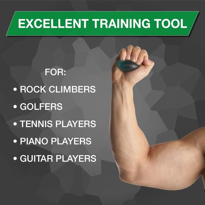 THERABAND Hand Exerciser, Stress Ball, Therapy, Squeeze, Exercise, Green | Hand exerciser for grip strengthening, hand therapy and finger, wrist and forearm exercise