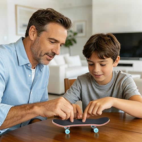 4 Set Professional Fingerboard Mini Finger Skateboard | Maple Wooden Fingerboard Creative Tech Deck with Bearing Wheels for Adults Play Relaxation Gifts Desktop Decor