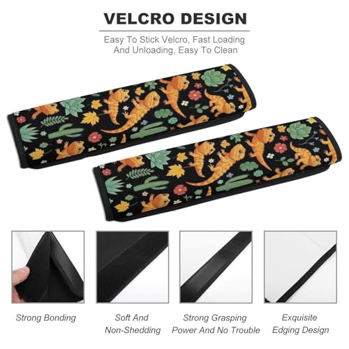 2 Pack Reptiles Bearded Dragon Seat Belt Shoulder Pad Universal Soft and Comfortable Shoulder Protector for Kids, Most Cars, Pressure Relief - color: Pattern 1076
