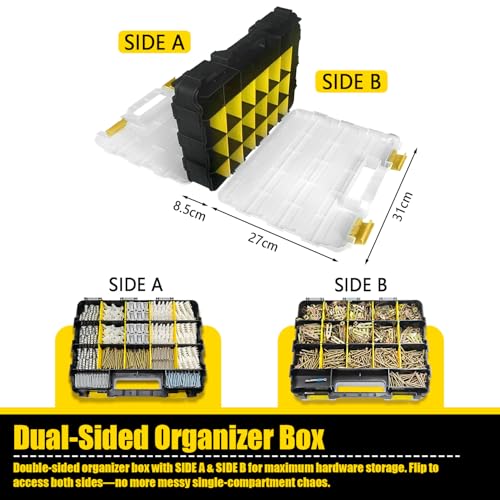 1100Pcs Drywall Anchors and Screws Kit for Drywall Hollow Wall Mount