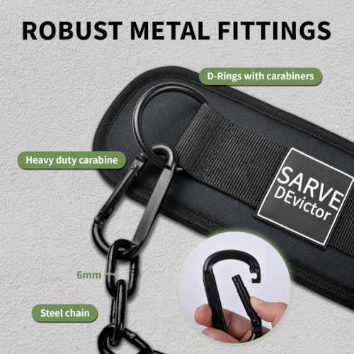 Dip Belt for Weightlifting - 12mm Neoprene Padded Weight Lifting Belt with 36IN Heavy Duty Steel Chain, Weighted Pull Up Belt for Dips, Squats, Strength Training, Men Women - color: Black
