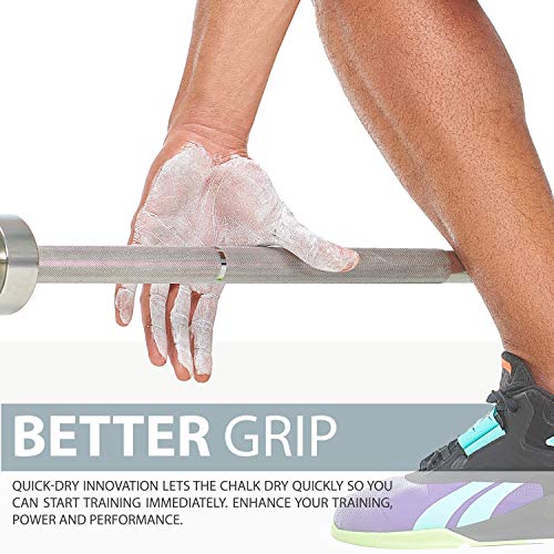WARM BODY COLD MIND Mess Free Liquid Chalk - Gym Chalk for Weightlifting, Gymnastics, Climbing, Powerlifting - Sports Chalk - Hand Grip Chalk - style: 250ml White