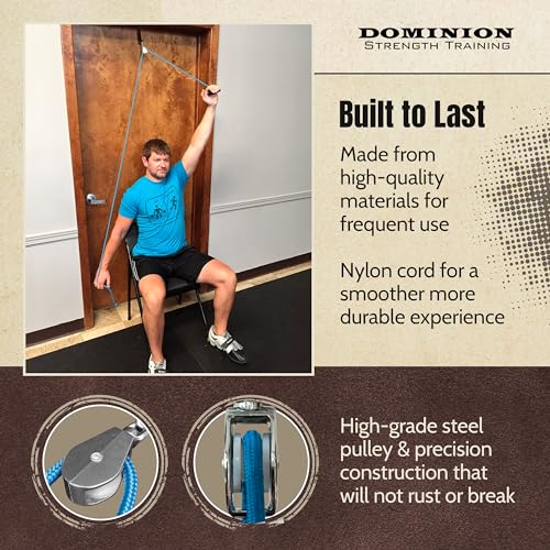 Shoulder Pulley with Over The Door Hook - Improve Shoulder Mobility and Range of Motion - Scratch Resistant Padding to Protect Your Door