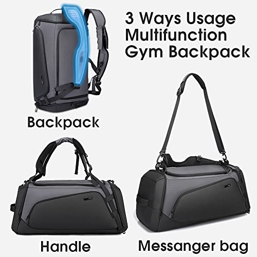 BANGE Gym Sports Duffel Backpack for Man & Women… - color: Grey