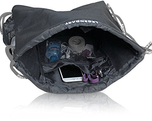 Soccerware Legendary Drawstring Gym Bag - Waterproof | For Sports & Workout Gear | XL Capacity | Heavy-Duty Sackpack Backpack - color: Red