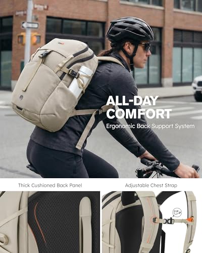 Tolaccea Daypack Backpacks Carry On 30L, Travel Backpack with Waterproof Zippers, Flight Approved Hand Luggage Casual Backpack for Men Women, Durable Bag for Work Business Hiking, Fits 15.6" Laptop - color: Kavir White
