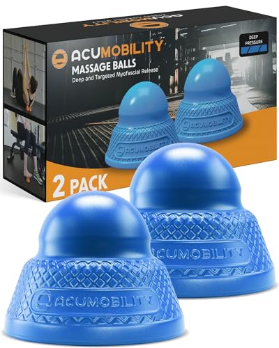 Acumobility Massage Ball Roller 2 Pack - Trigger Point - Massage Balls | Massage Roller Ball, Foot Massage Ball, Physical Therapy Ball (Deep Pressure) - color: Blue