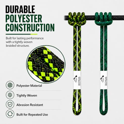 8mm (5/16") Sewn Prusik Loop 18 Inches / 24 Inches - Ideal for Arborist, Firefighting, Rigging, and Rescue Gear Dark Green | 18 inch | Pack of 3 - color: Dark Green | 18 Inch | Pack of 3