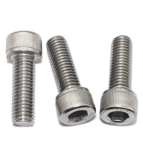 Fullerkreg M6-1.0 x 25MM Socket Head Cap Screws, Allen Socket Drive, Din 912, AISI 304 Stainless Steel (18-8), Full Thread, Bright Finish, Machine Thread, Quantity 20 - size: M6-1.0 x 25MM